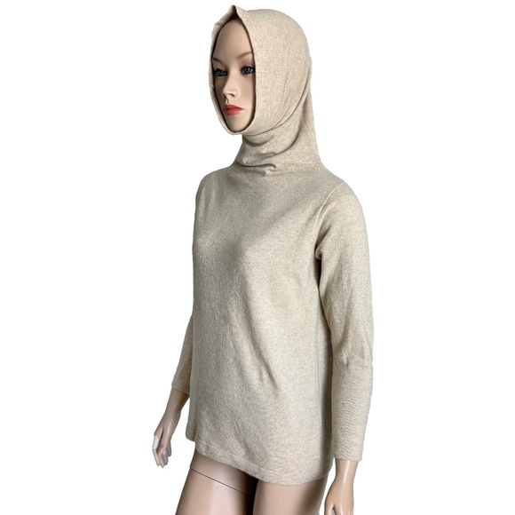 Bonnie Cashin Sweater Funnel Neck Cowl Cashmere Oatmeal Wool Vintage 1970s Rare - Picture 9 of 12